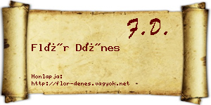 Flór Dénes névjegykártya