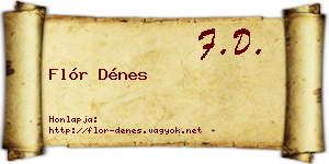 Flór Dénes névjegykártya